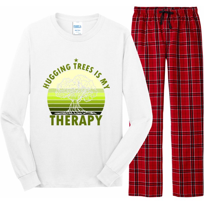 Tree Lover Hugging Trees Is My Therapy Long Sleeve Pajama Set