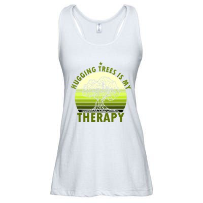 Tree Lover Hugging Trees Is My Therapy Ladies Essential Flowy Tank