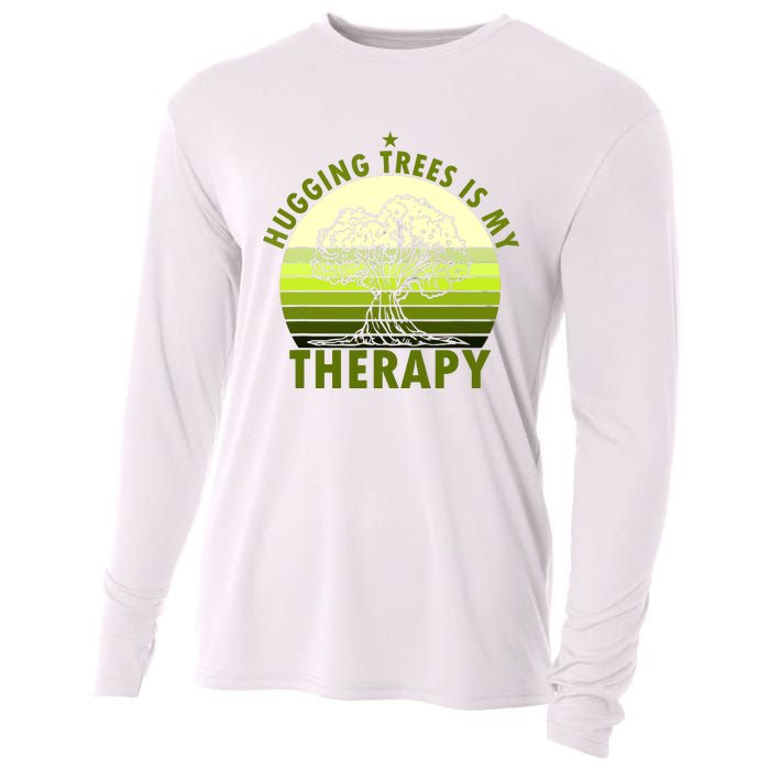 Tree Lover Hugging Trees Is My Therapy Cooling Performance Long Sleeve Crew