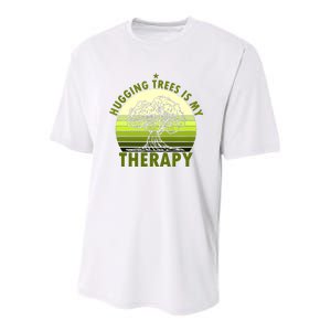 Tree Lover Hugging Trees Is My Therapy Youth Performance Sprint T-Shirt