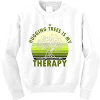 Tree Lover Hugging Trees Is My Therapy Kids Sweatshirt