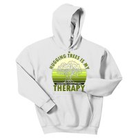 Tree Lover Hugging Trees Is My Therapy Kids Hoodie