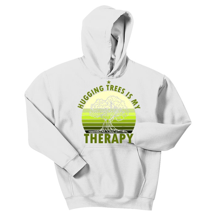 Tree Lover Hugging Trees Is My Therapy Kids Hoodie