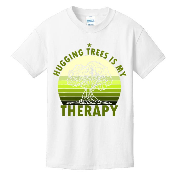 Tree Lover Hugging Trees Is My Therapy Kids T-Shirt