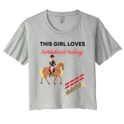 This Loves Horseback Riding Gift Women's Crop Top Tee