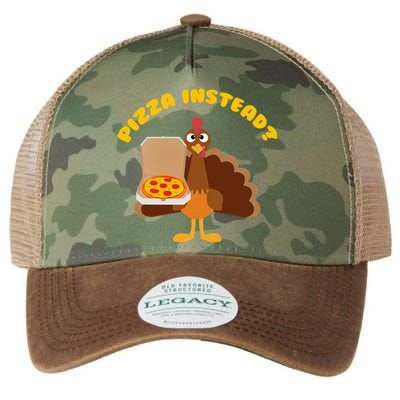 Turkey Lets Have Pizza Instead Thanksgiving Legacy Tie Dye Trucker Hat