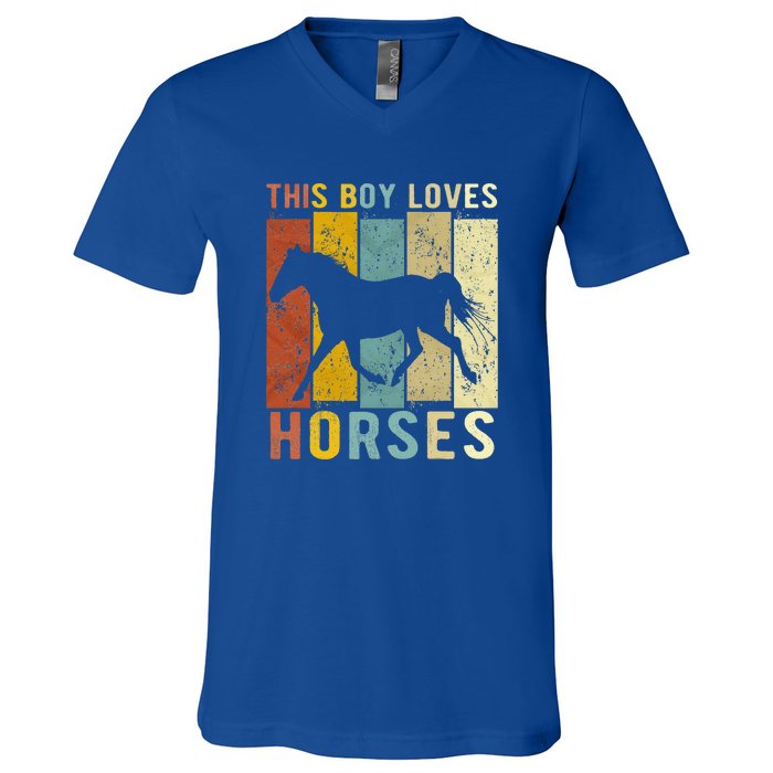 This Loves Horses Horse V-Neck T-Shirt