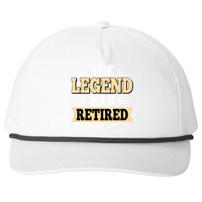 The Legend Has Retired Funny Retro Vintage Retirement Retire Snapback Five-Panel Rope Hat