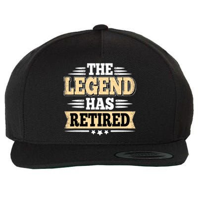 The Legend Has Retired Funny Retro Vintage Retirement Retire Wool Snapback Cap