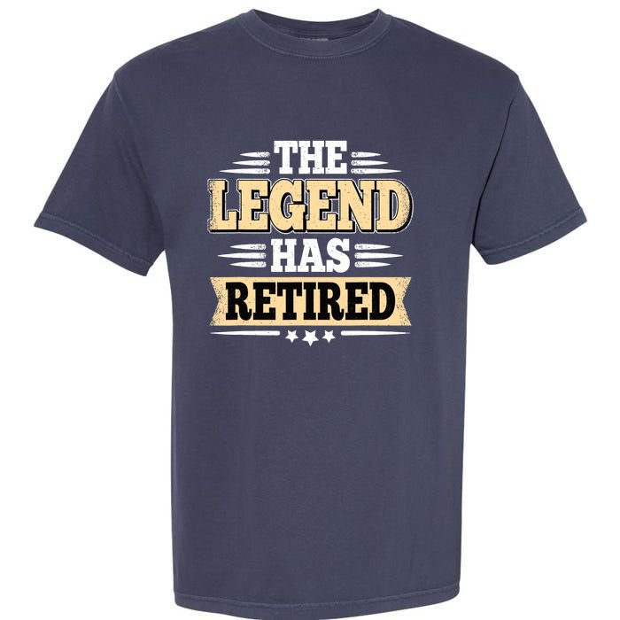 The Legend Has Retired Funny Retro Vintage Retirement Retire Garment-Dyed Heavyweight T-Shirt