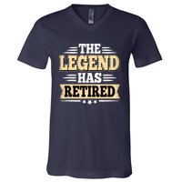 The Legend Has Retired Funny Retro Vintage Retirement Retire V-Neck T-Shirt