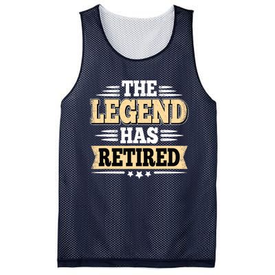 The Legend Has Retired Funny Retro Vintage Retirement Retire Mesh Reversible Basketball Jersey Tank