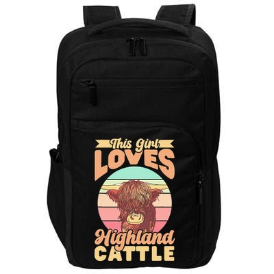 This Loves Highland Cattle Cow Scottish Cute Animal Impact Tech Backpack