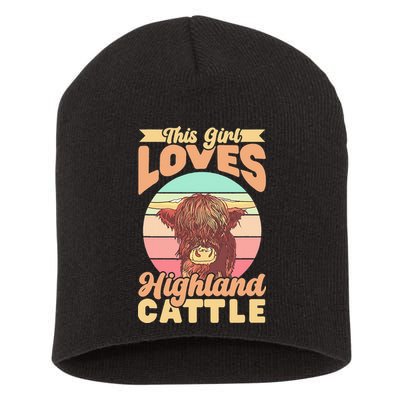 This Loves Highland Cattle Cow Scottish Cute Animal Short Acrylic Beanie