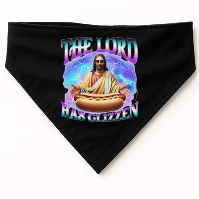 The Lord Has Glizzy God Hotdog Jesus Food Sunglasses Christ USA-Made Doggie Bandana