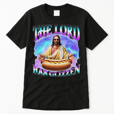 The Lord Has Glizzy God Hotdog Jesus Food Sunglasses Christ Tall T-Shirt