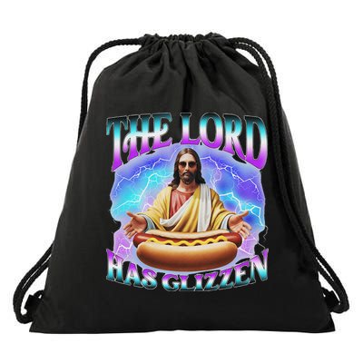The Lord Has Glizzy God Hotdog Jesus Food Sunglasses Christ Drawstring Bag