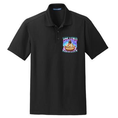 The Lord Has Glizzy God Hotdog Jesus Food Sunglasses Christ Dry Zone Grid Polo