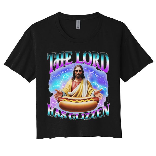 The Lord Has Glizzy God Hotdog Jesus Food Sunglasses Christ Crop Top