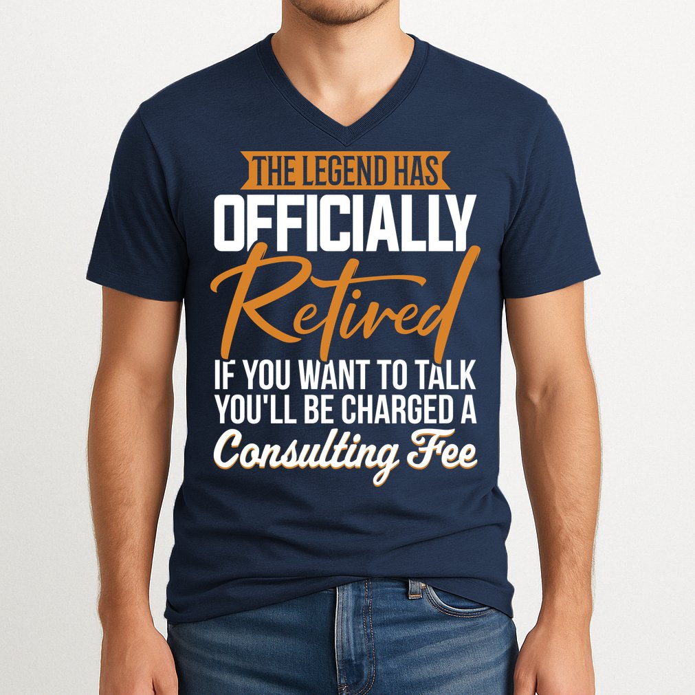The Legend Has Retired Officer Officially Retirement V-Neck T-Shirt
