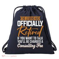 The Legend Has Retired Officer Officially Retirement Drawstring Bag