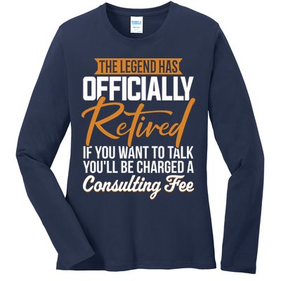 The Legend Has Retired Officer Officially Retirement Ladies Long Sleeve Shirt