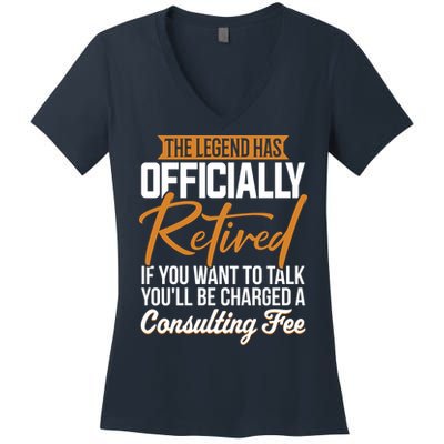 The Legend Has Retired Officer Officially Retirement Women's V-Neck T-Shirt