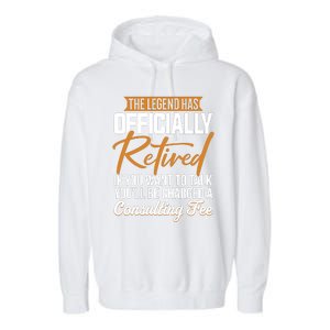 The Legend Has Retired Officer Officially Retirement Garment-Dyed Fleece Hoodie