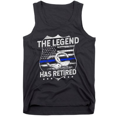 The Legend Has Retired Police Officer Retirement Tank Top