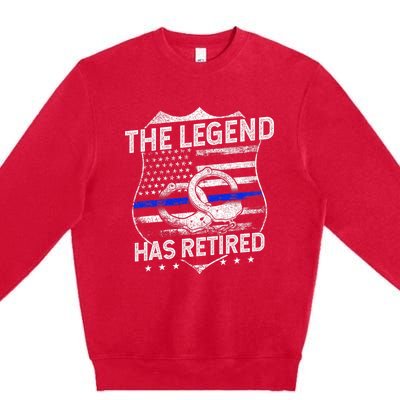 The Legend Has Retired Police Officer Retirement Premium Crewneck Sweatshirt