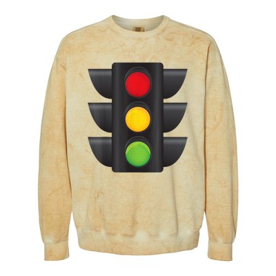 Traffic Light Halloween Costume Stop Go Green Yellow Red Colorblast Crewneck Sweatshirt