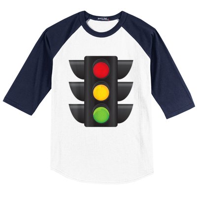 Traffic Light Halloween Costume Stop Go Green Yellow Red Baseball Sleeve Shirt