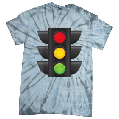 Traffic Light Halloween Costume Stop Go Green Yellow Red Tie-Dye T-Shirt