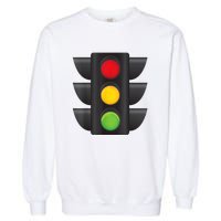 Traffic Light Halloween Costume Stop Go Green Yellow Red Garment-Dyed Sweatshirt