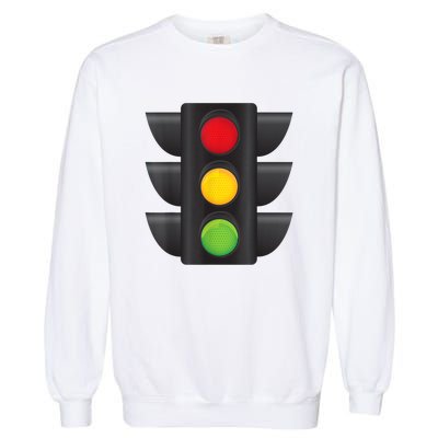 Traffic Light Halloween Costume Stop Go Green Yellow Red Garment-Dyed Sweatshirt