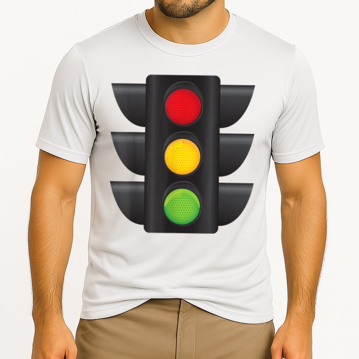 Traffic Light Halloween Costume Stop Go Green Yellow Red Cooling Performance Crew T-Shirt