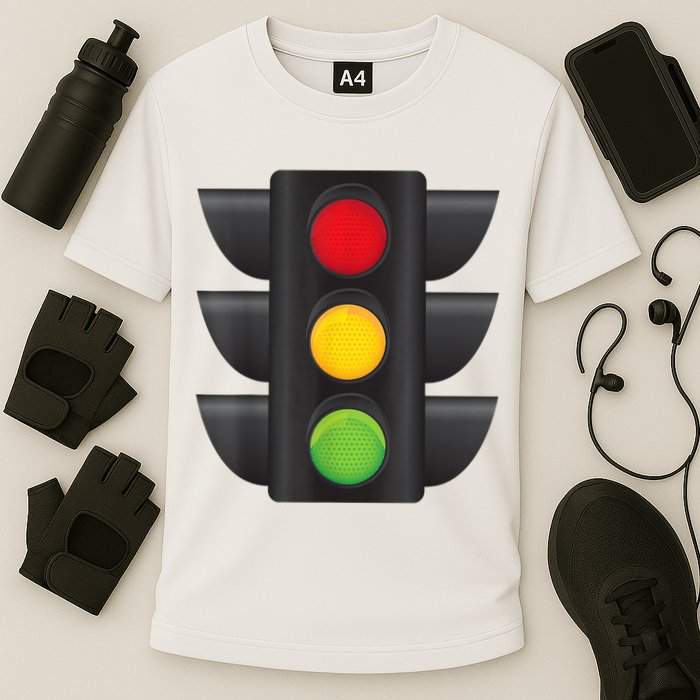 Traffic Light Halloween Costume Stop Go Green Yellow Red Cooling Performance Crew T-Shirt