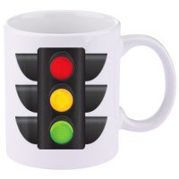 Traffic Light Halloween Costume Stop Go Green Yellow Red 11oz C Handle Ceramic Mug
