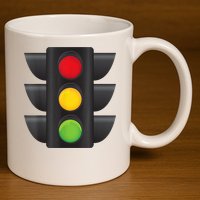 Traffic Light Halloween Costume Stop Go Green Yellow Red 11oz C Handle Ceramic Mug
