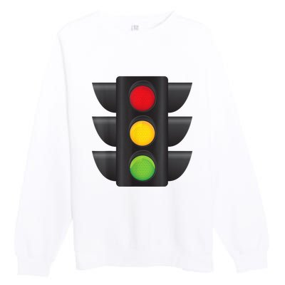 Traffic Light Halloween Costume Stop Go Green Yellow Red Premium Crewneck Sweatshirt