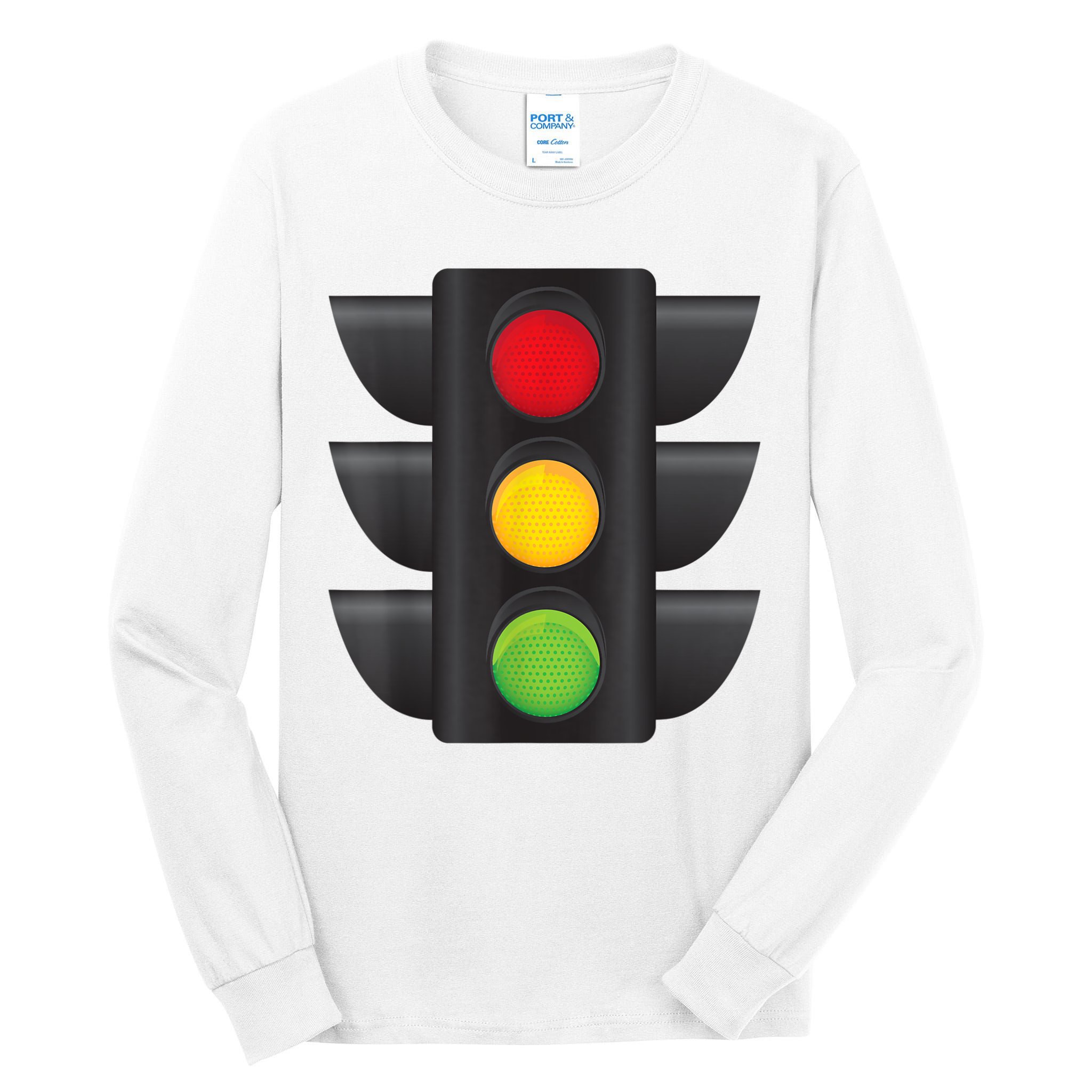 Traffic Light Halloween Costume Stop Go Green Yellow Red Tall Long Sleeve T-Shirt