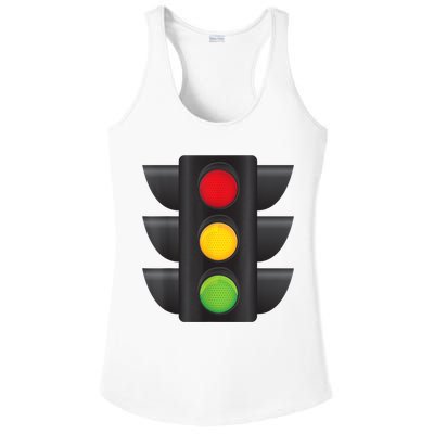 Traffic Light Halloween Costume Stop Go Green Yellow Red Ladies PosiCharge Competitor Racerback Tank