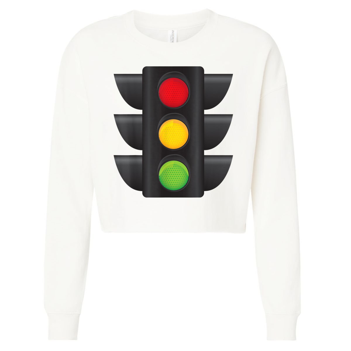 Traffic Light Halloween Costume Stop Go Green Yellow Red Cropped Pullover Crew