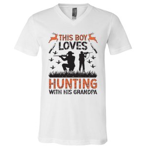 This Loves Hunting Buddy Grandson Hunting Buddies Cute Gift V-Neck T-Shirt