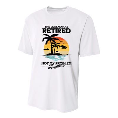 The Legend Has Retired Not My Problem Anymore Youth Performance Sprint T-Shirt