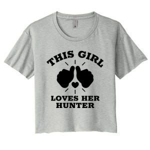 This Loves Her Hunter Gift Women's Crop Top Tee