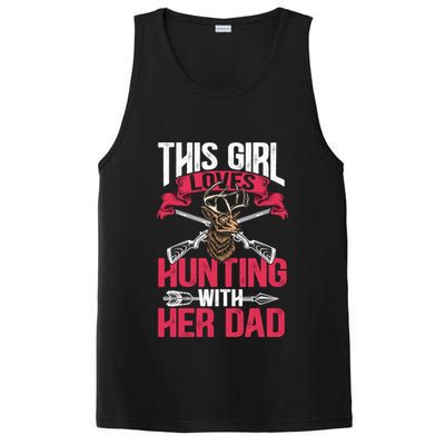 This Loves Hunting With Her Dad Female Hunter Hunt Gift PosiCharge Competitor Tank