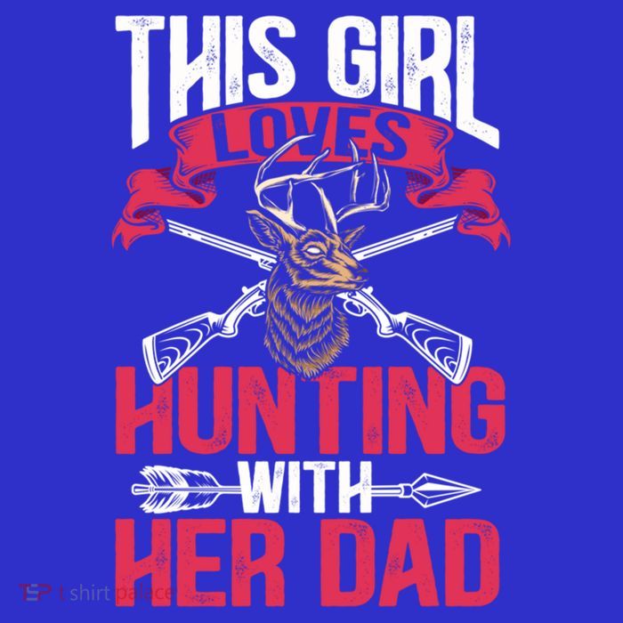 This Loves Hunting With Her Dad Female Hunter Hunt Gift Premium T-Shirt
