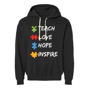 TEACH LOVE HOPE INSPIRE Garment-Dyed Fleece Hoodie