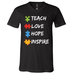 TEACH LOVE HOPE INSPIRE V-Neck T-Shirt